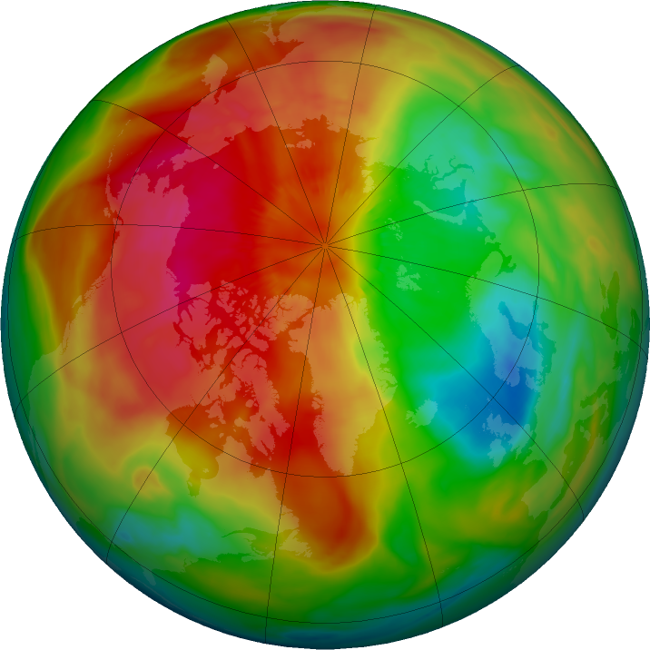 Arctic ozone map for 15 March 2025